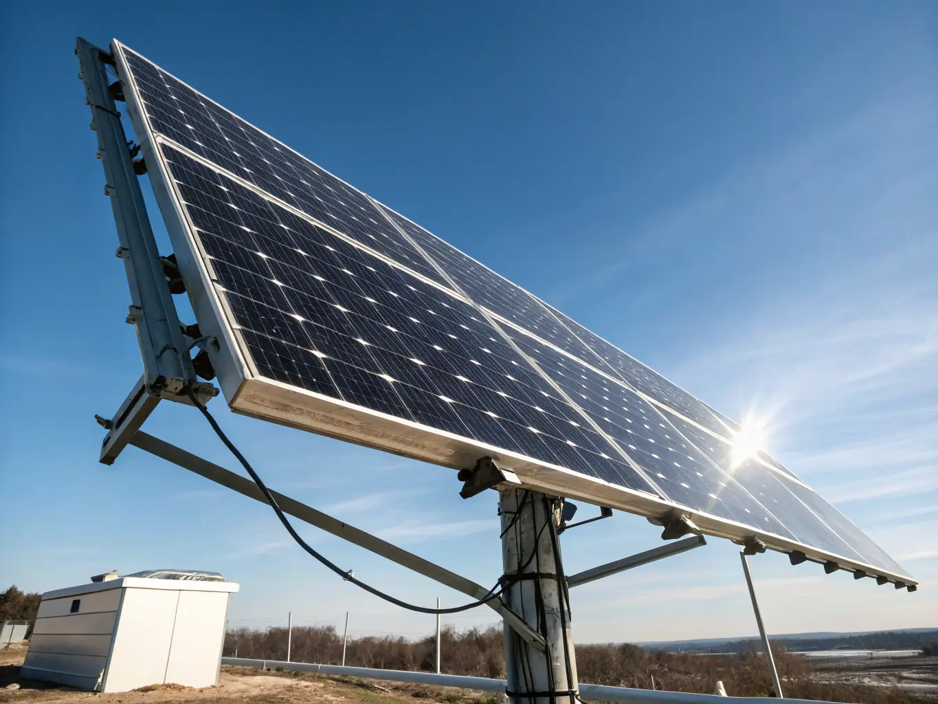 A close-up shot of a solar panel coated with SolarProtect, showcasing its smooth, clear surface and enhanced light transmission capabilities.