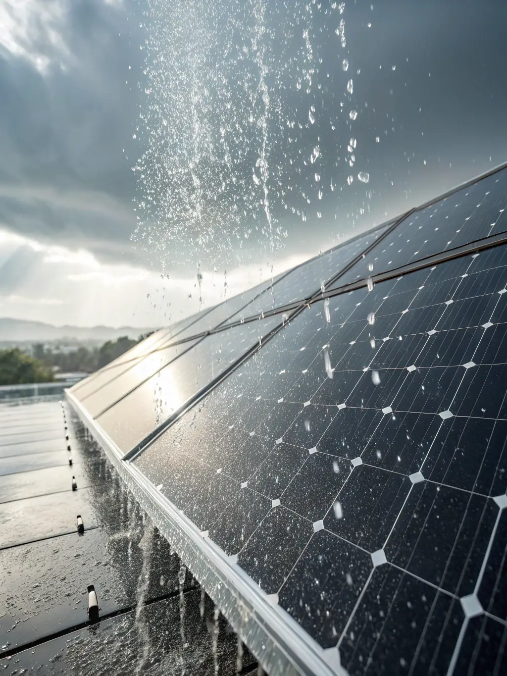 A time-lapse video showing the long-term performance of solar panels with SolarRelease, demonstrating their resistance to wear and tear and consistent energy output over time.