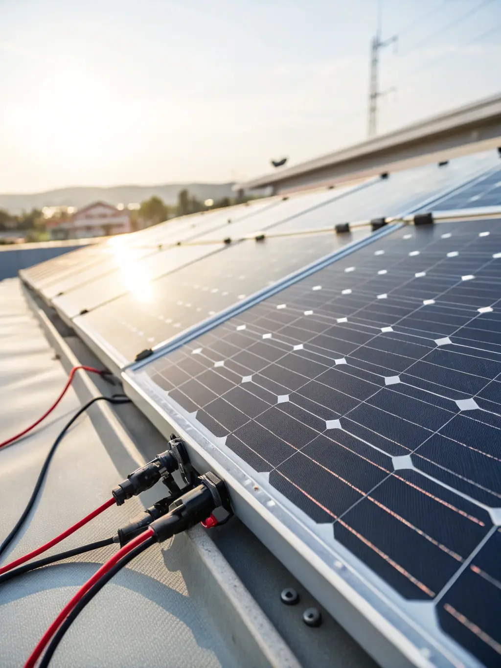 A close-up shot of a solar panel coated with SolarRestore, showcasing its smooth, clean surface and enhanced light transmission.